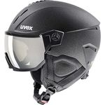 uvex instinct visor, robuster Skihelm für Damen und Herren mit Filterkategorie 2, optimierte Belüftung, black matt, 53-56 cm