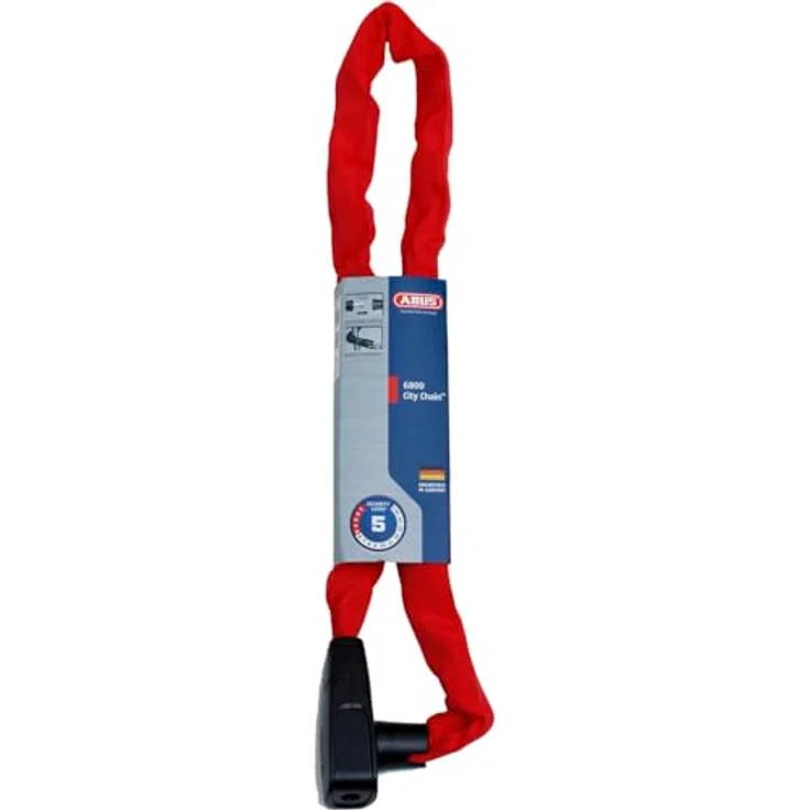 Abus CityChain, rotes Kettenschloss mit 85 cm Länge und 6 mm dicken Kettengliedern aus gehärtetem Spezialstahl – Bild 3