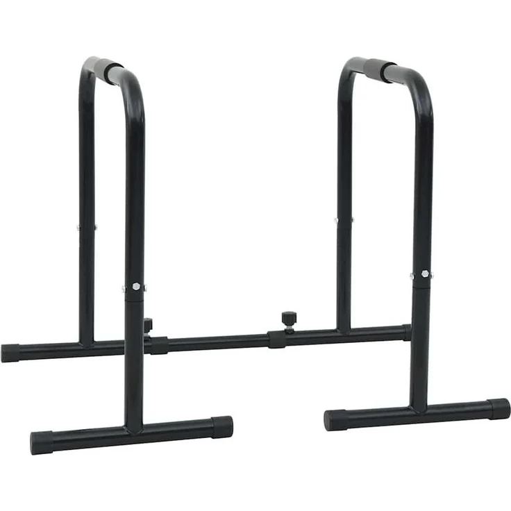 vidaXL verstellbare Liegestützgriffe, robuste Dip-Bar aus Stahl, für Oberkörpertraining, 96-117 cm verstellbar, bis 300 kg belastbar