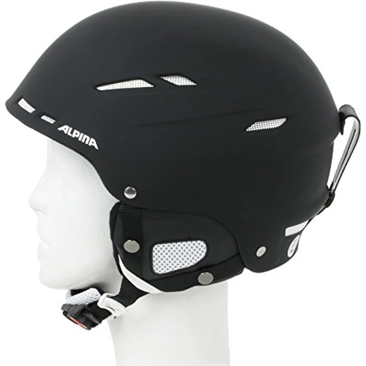 ALPINA SPORTS Biom In-Mold Skihelm, matt schwarz, für Kopfumfänge 54 - 58 cm, S, leicht und robust mit abnehmbaren Ohrenschützern – Bild 4