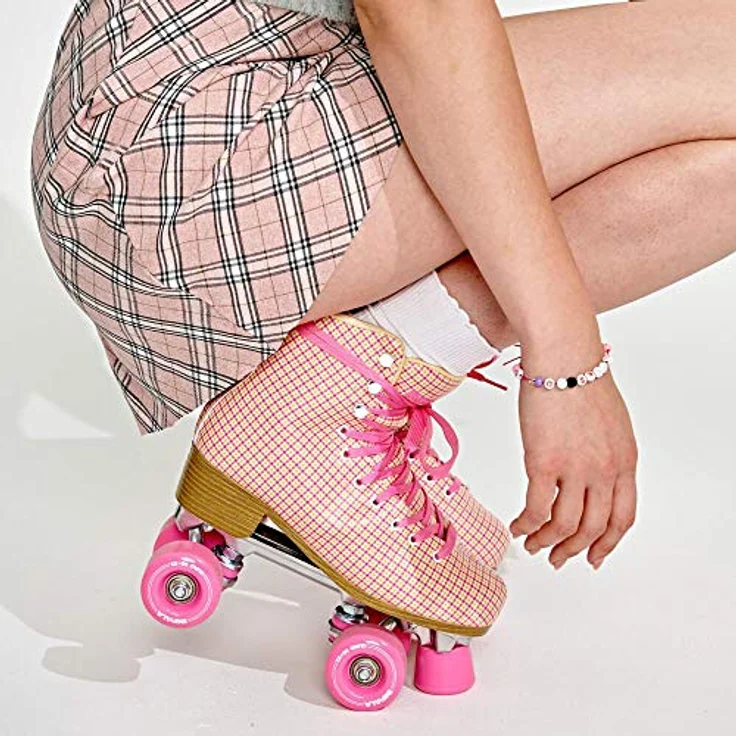Impala Quad Skate, Damen Rollschuhe, PVC-Obermaterial, 58 mm Urethanräder mit 82A Härte, ABEC 7 Kugellager, PETA-zertifiziert, Rosa – Bild 9