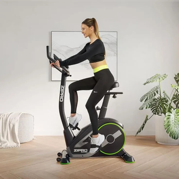 ZIPRO RAVE Heimtrainer Fahrrad - 32-Stufen-Widerstand, Herzfrequenzsensor, 11 Trainingsprogramme, Bluetooth-Konnektivität, Ergometer, Schwarz – Bild 4