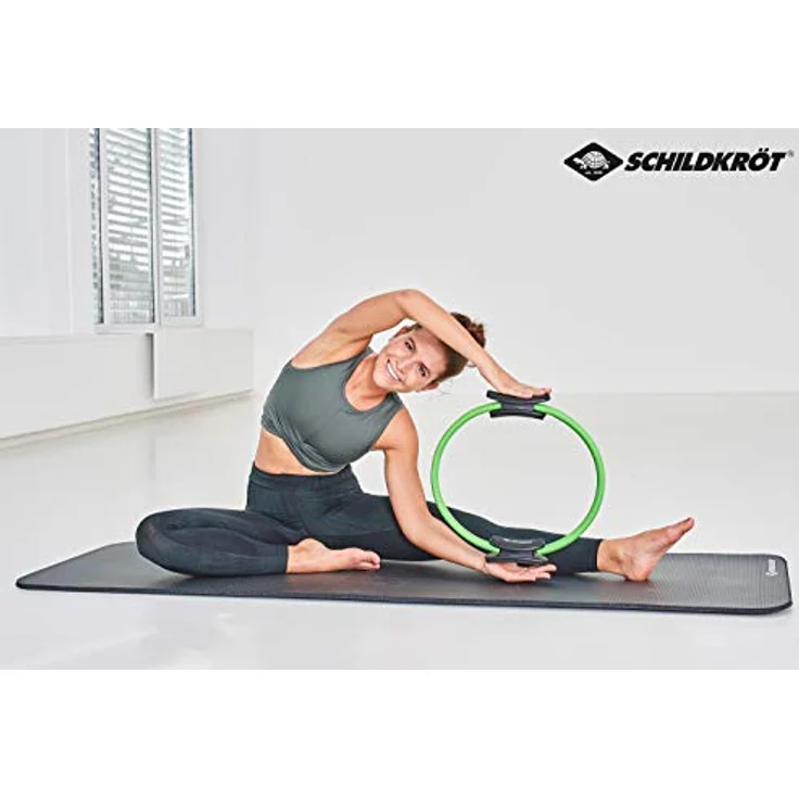 Schildkröt® Pilates Ring, Durchmesser 37 cm, Grün-Schwarz, leicht und stabil mit rutschfesten Griffen für ganzheitliches Training – Bild 3