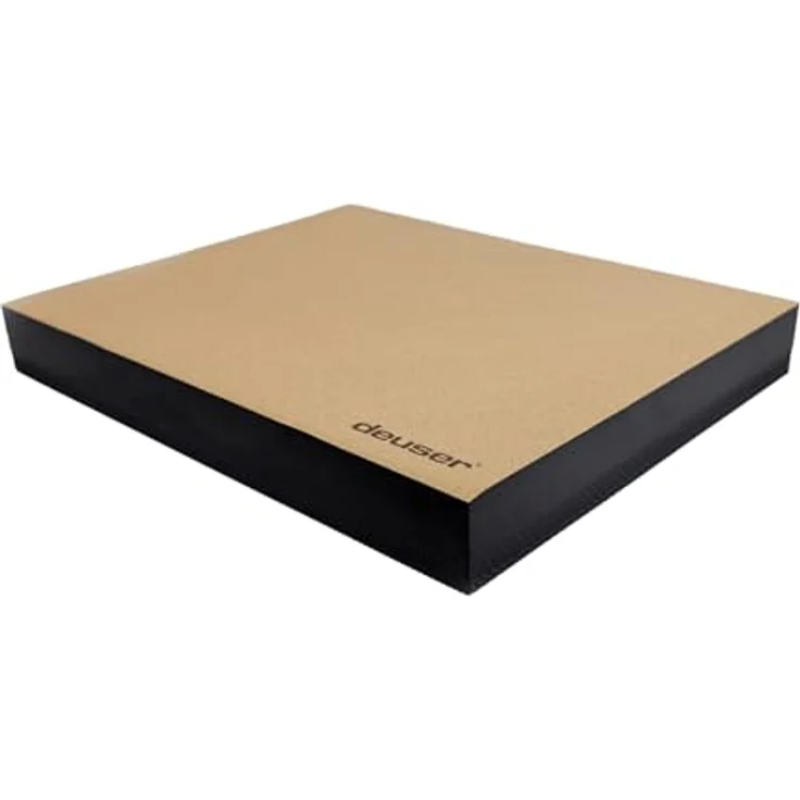Deuser Balance Pad Kork, Rutschfester Balance Trainer für Physiotherapie, Fitness und Gleichgewichtstraining, Schwarz – Bild 1