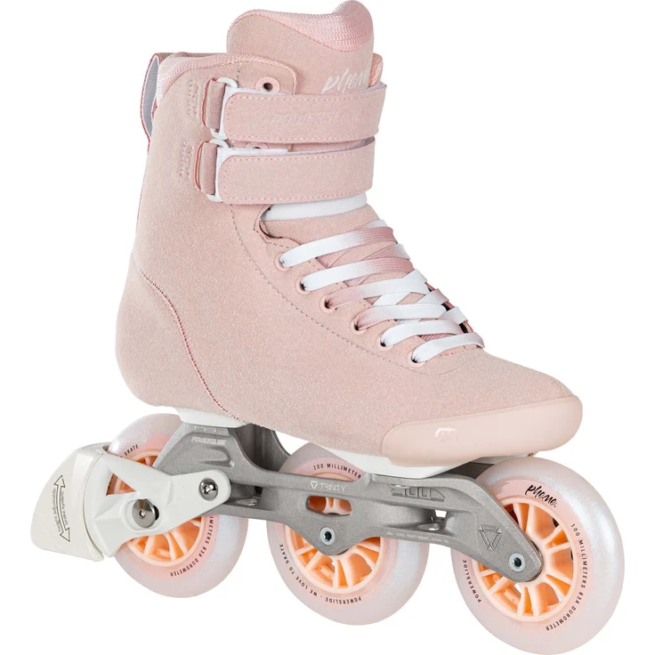 Powerslide Pheme Pink 100, Inline-Fitness-Skate für Damen, rosa, mit Trinity-System und 3x100-mm-Power-Cruiser-Rädern