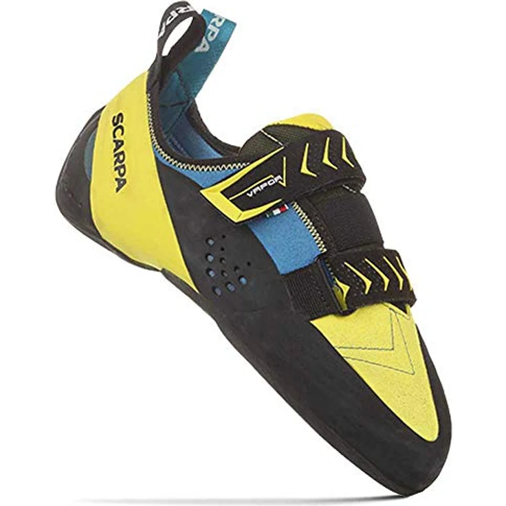 Scarpa Vapor V, Herren Kletterschuhe mit abriebfester Gummisohle und Klettverschluss, Gelb (Größe 39) – Bild 5