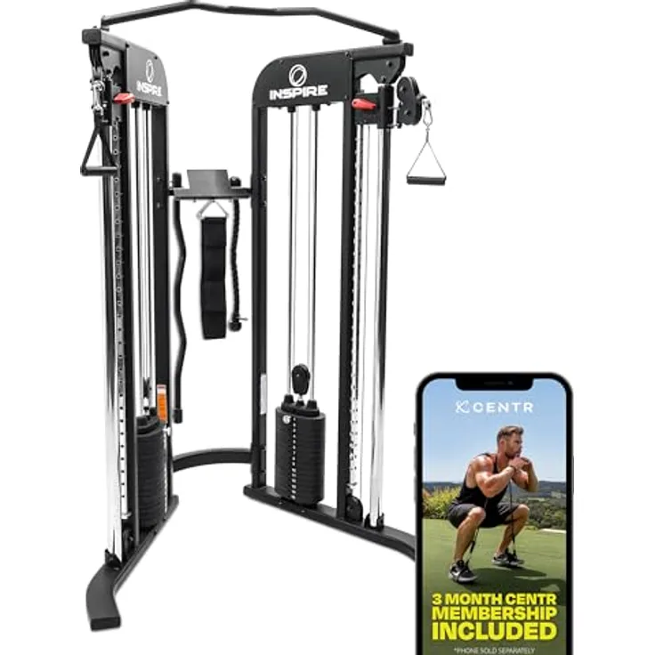 Inspire Kabelzugstation Functional Trainer FTX, kompakter DAP mit 2 x 75 kg Gewichtsblöcken, schwarz