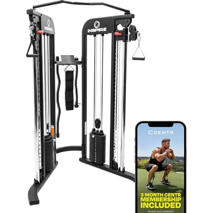 Inspire Kabelzugstation Functional Trainer FTX, kompakter DAP mit 2 x 75 kg Gewichtsblöcken, schwarz – Bild 1