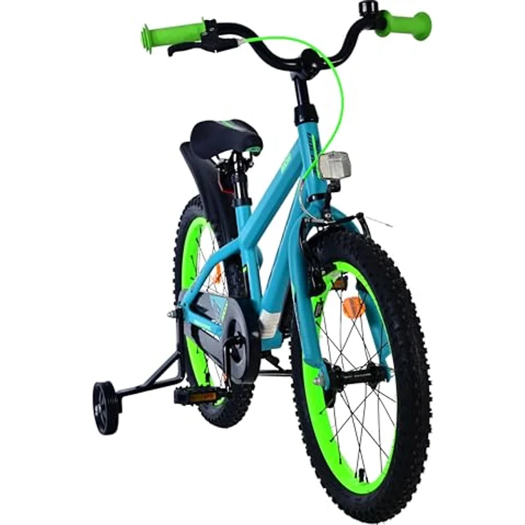 Volare Rocky 18 Zoll Kinderfahrrad für Jungen, Grün mit schwarz, geschlossener Kettenschutz, Handbremse und Rücktrittbremse – Bild 13