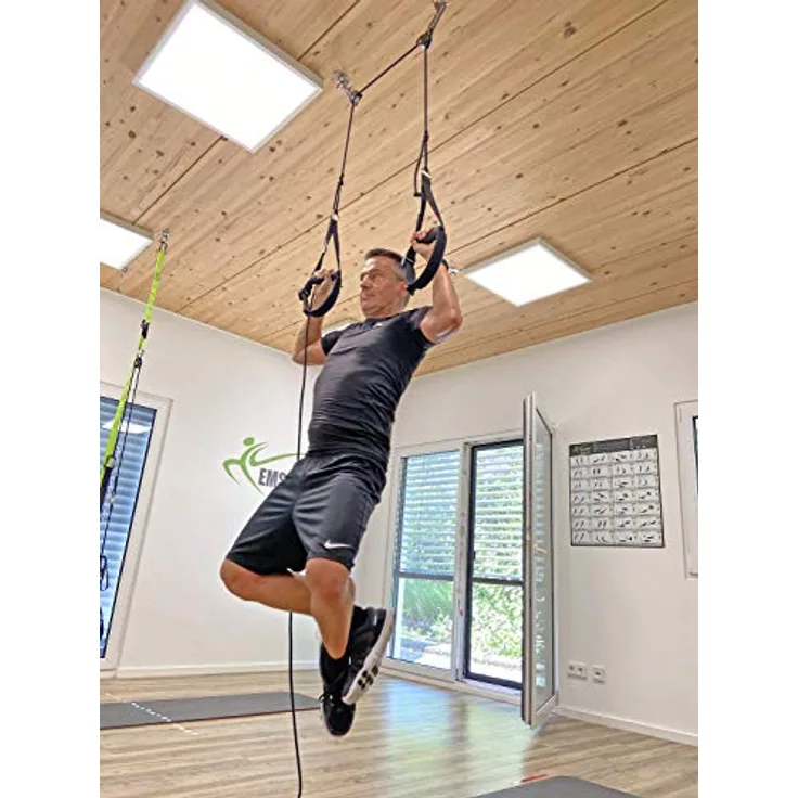 eaglefit Sling-Trainer Multi inkl. Umlenkrolle und Edelstahl-Deckenhalterung - zu Hause trainieren, 2 DH
