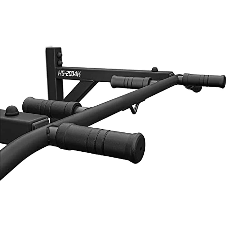 Hop-Sport Multigriff Klimmzugstange für Wandmontage HS-2004K – Profi Fitness Pull Up Bar mit 6 rutschfesten Griffen und Halterung für Boxsack/TRX, pulverbeschichteter Stahl, schwarz – Bild 3