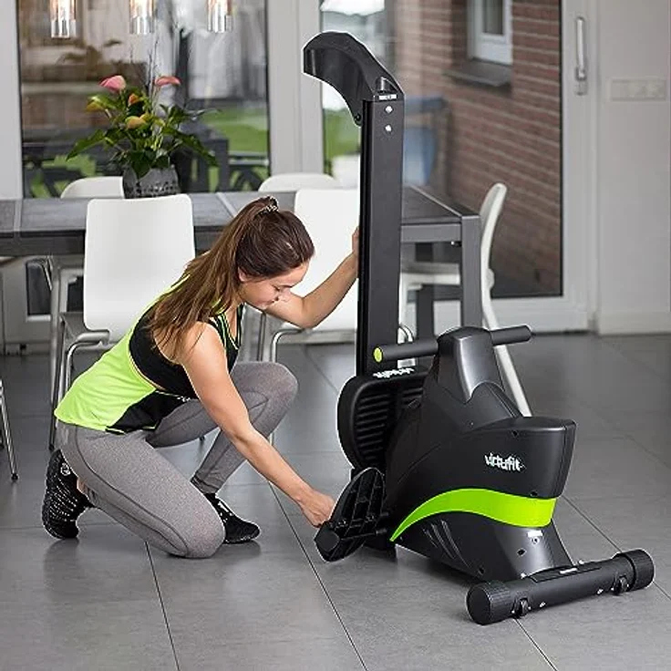 VirtuFit Ergometer Rudergerät Semi-Pro, mit Bluetooth, Tablethalter und 34 Trainingsprogrammen, Schwarz – Bild 9