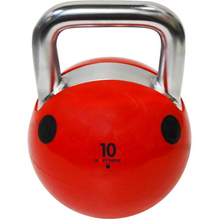 Trial Kettlebell Soft, 10 kg - Rote Gummierung, ideal für Einsteiger und Fortgeschrittene