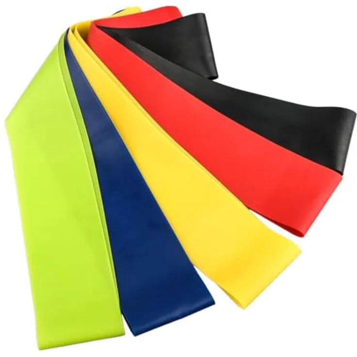 Bayli Fitnessbänder Set, 5 Stück Widerstandsbänder aus Latex mit 5 Widerstandsstufen, mehrfarbig, inkl. Aufbewahrungstasche für Pilates, Crossfit und Yoga. – Bild 2