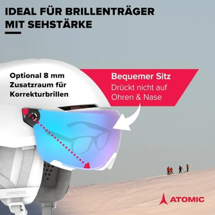 ATOMIC Savor Visor Stereo Skihelm mit Visier, White Heather, Größe M, 360° Fit System, Active Aircon Belüftung, Holo Core für maximale Stoßdämpfung – Bild 3