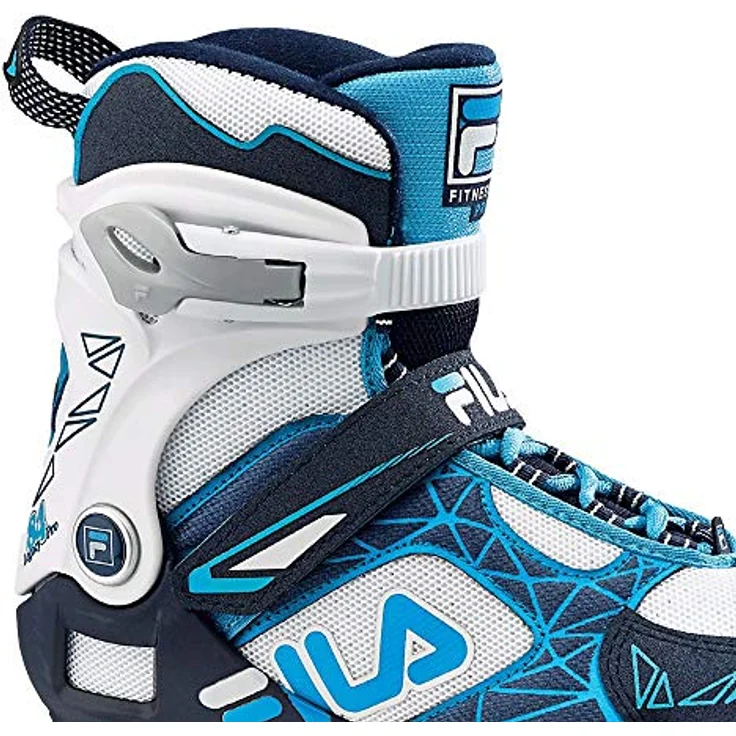 Fila Legacy Pro 84 W, Damen Inline-Skates in Weiß und Blau, ABEC 7 Lager, hohe Knöchelunterstützung, Aluminium-Platte 6000 – Bild 4