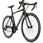 Bergsteiger Tourmalet 28 Zoll Rennrad, Aluminium Gravelbike mit Shimano 14 Gang-Schaltung, Gewicht nur 11 kg, für Herren & Damen ab 170 cm, mattes Schwarz