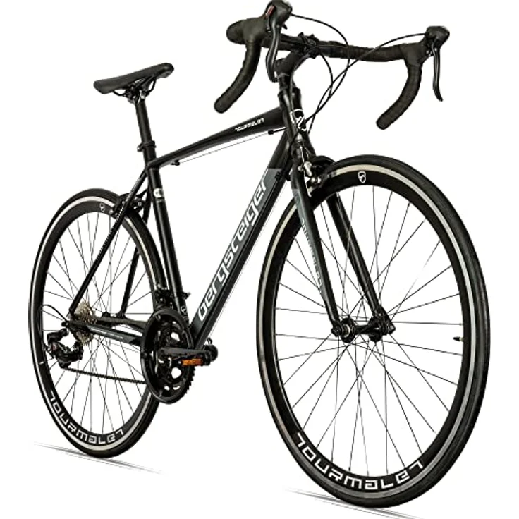 Bergsteiger Tourmalet 28 Zoll Rennrad, Aluminium Gravelbike mit Shimano 14 Gang-Schaltung, Gewicht nur 11 kg, für Herren & Damen ab 170 cm, mattes Schwarz – Bild 1