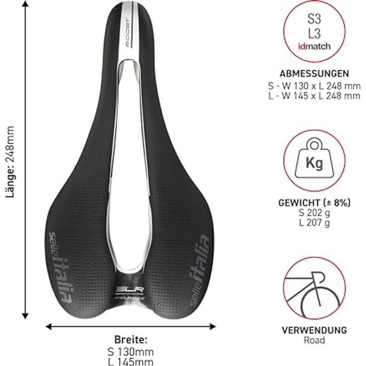 Selle Italia SLR Boost Endurance Superflow, Fahrradsattel mit Light Gel Plus Polsterung für optimalen Komfort bei langen Fahrten – Bild 6