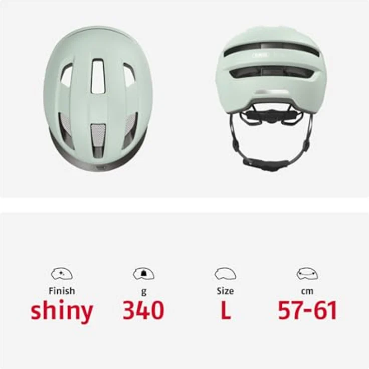 ABUS Fahrradhelm PURL-Y – NTA-Schutzhelm für E-Bike und S-Pedelec – Grün (Mint Green), Größe L – Bild 5