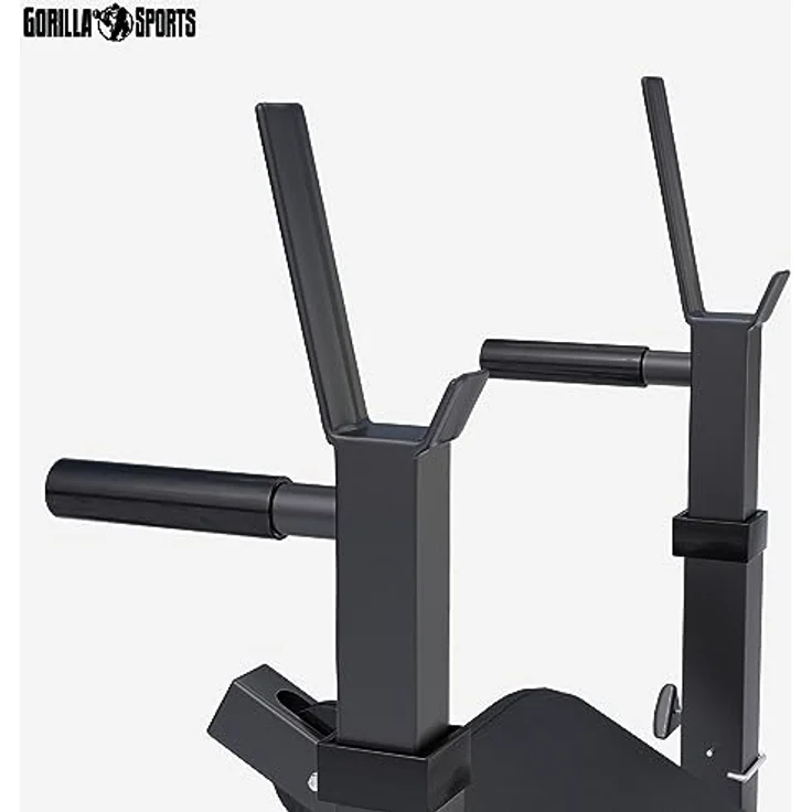 GORILLA SPORTS® Kraftstation Universal Set 46-teilig mit 100 kg Hantelset - Trainingsbank, Fitnessstation, Trainingsstation, Schwarz/Wiß – Bild 8