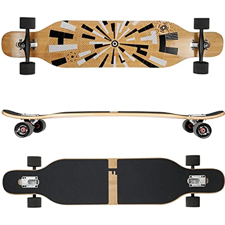 FunTomia Longboard Mach1 Speed, 106 cm Drop Through Cruiser mit 3 Flex Stufen und T-Tool, für 25 bis 122 kg – Bild 2
