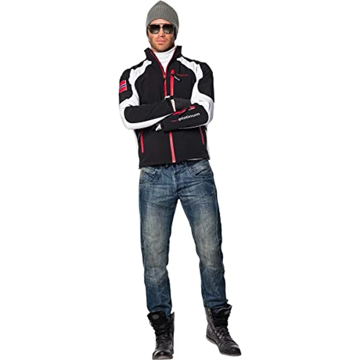 Nebulus Softshell-Skijacke ROCKSHELL, warme und wasserabweisende Herrenjacke mit optimaler Passform, schwarz-weiß, Größe L – Bild 8