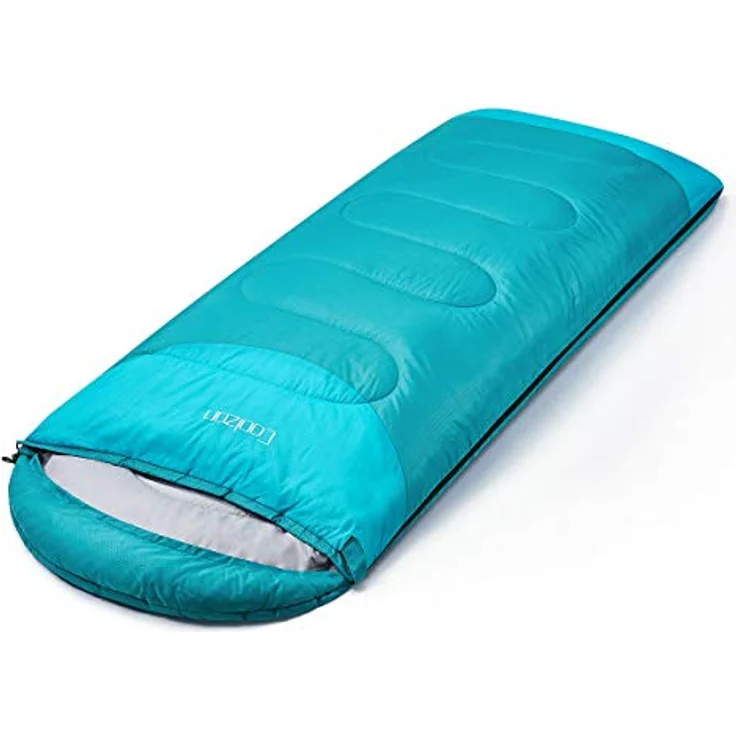Coolzon Outdoor Schlafsack, 3-4 Jahreszeiten für Erwachsene, wasserdicht & atmungsaktiv, ultraleicht mit Tragetasche, Blau – Bild 3