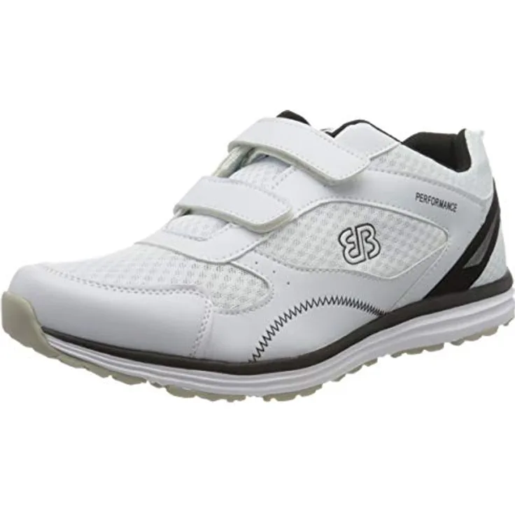 Brütting Herren Laufschuhe Performance V, Klettverschluss, robustes Obermaterial aus Nylon, weiss