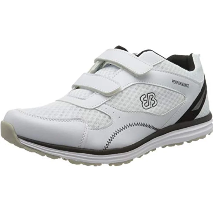 Brütting Herren Laufschuhe Performance V, Klettverschluss, robustes Obermaterial aus Nylon, weiss – Bild 1