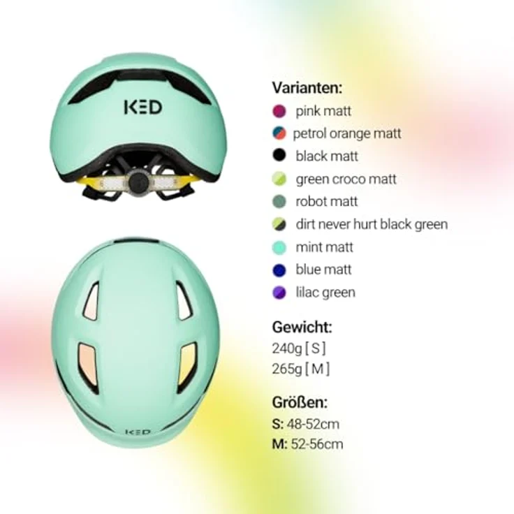 KED Pop II Lite, Kinder Fahrradhelm mit ultraleichtem Design, sicherem K-FIT System, Farbe: Mint Matt, Größe: 52-56 (M) – Bild 6