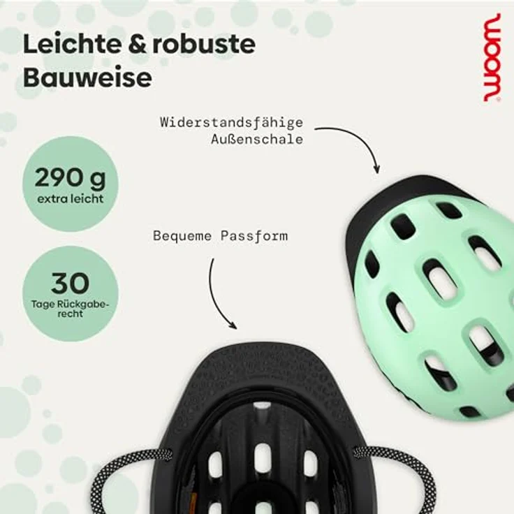 WOOM woom READY 3.0 Junior-Fahrradhelm, sicherer Kinderschutz für Kopfumfang 46–50 cm, Grün XS – Bild 7