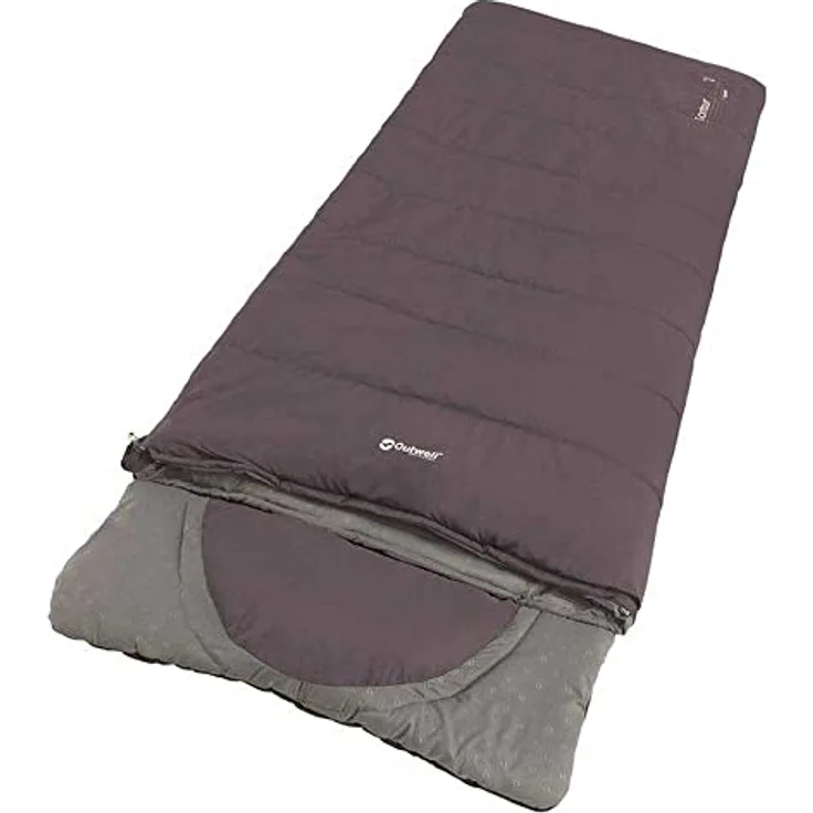 Outwell Contour Schlafsack, Dark Purple, Links, geräumiger und komfortabler Schlafsack für Outdoor-Aktivitäten
