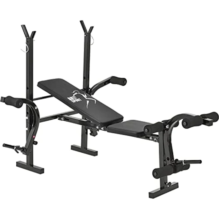 ArtSport Multifunktion Hantelbank ProfiGym1000 klappbar & 4-fach verstellbar - mit Langhantelablage, Beincurler & Butterfly - Trainingsbank Schrägbank Flachbank – Bild 1