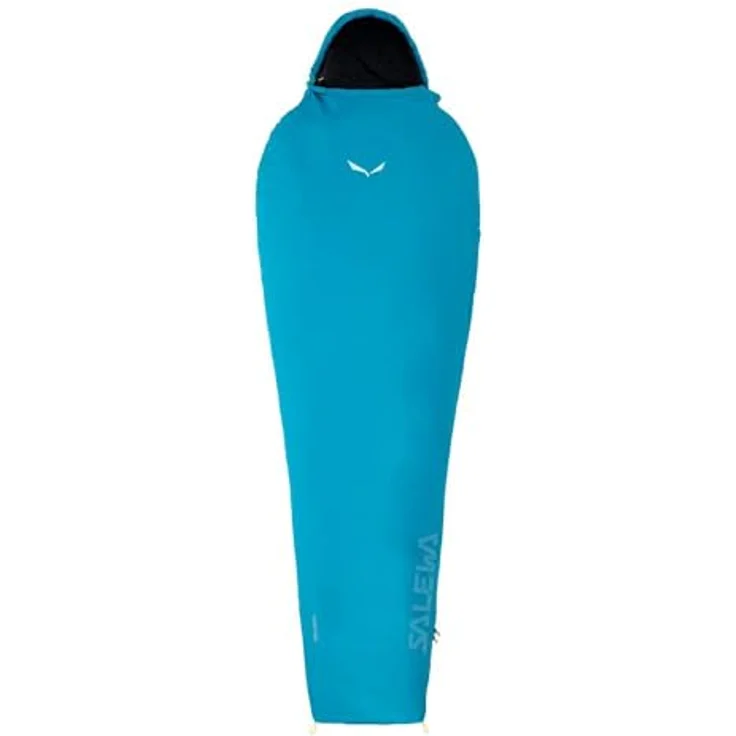 Salewa Micro II 800 Powerloft-Schlafsack, leichter Kunstfaserschlafsack für alpine Trekkingtouren, Komforttemperatur 11 °C, blau, für Körpergröße bis 185 cm, LEFT – Bild 1