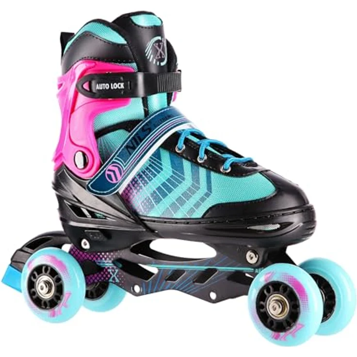 Nils Extreme Nh18192A 4W1 Schwarz/Lila Schlittschuhe Größe M (34-38) mit Hockeyplatte Ersatz – Bild 7