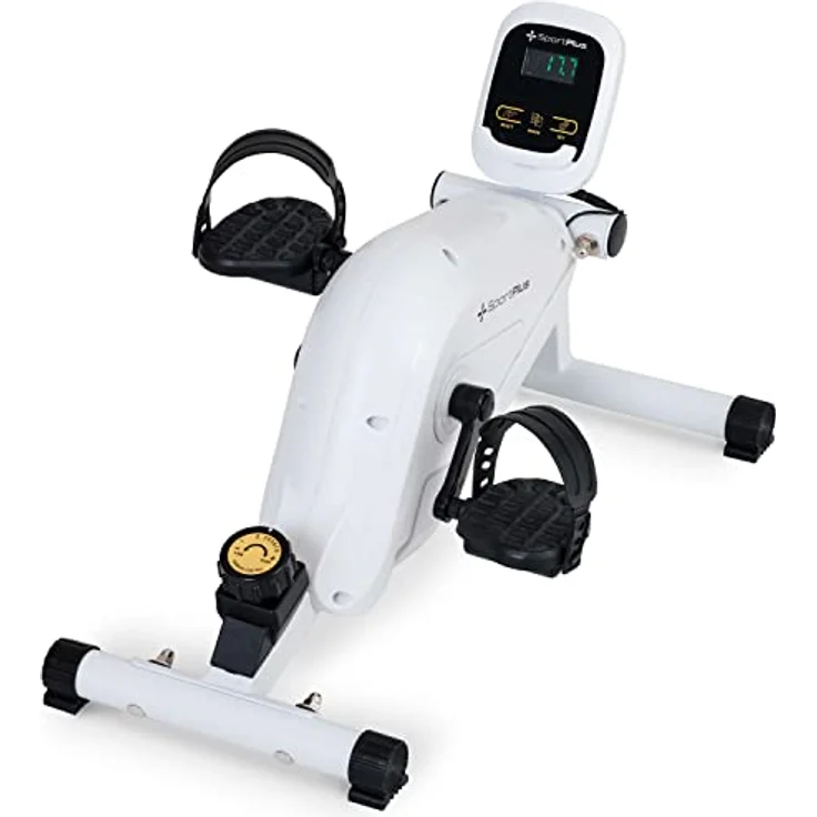 SportPlus Beintrainer für zuhause & Büro, Mini-Heimtrainer mit Magnet-Bremse & 8 Widerstands-Stufen, mit Trainingscomputer, extra breite Pedale, App kompatibel | Heimtrainer Fahrrad | Minibike – Bild 1
