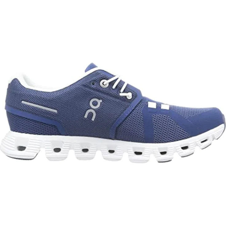 ON Cloud 5 Denim, Laufschuhe für Damen mit gutem Halt, Synthetik-Obermaterial, weiß – Bild 6