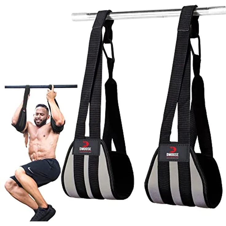 DMoose Bauchmuskelschlaufen Armschlaufen für Bauchtraining, Doppelte Riemen und Nähte, reißfestes Material, längere und dickere Trainingsschlaufen-Premium Beinheben Bauchmuskelschlaufen Für Sixpacks