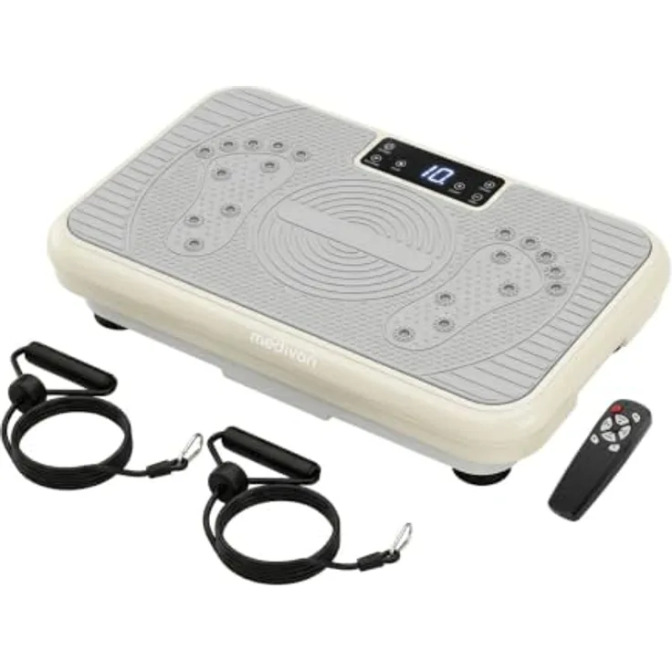 Medivon Oxya Fit Medivon MV-OXYAFIT, Vibrationsplattform für effektive Ganzkörper-Workouts, 99 Intensitätsstufen, inklusive Widerstandsbänder und Fernbedienung