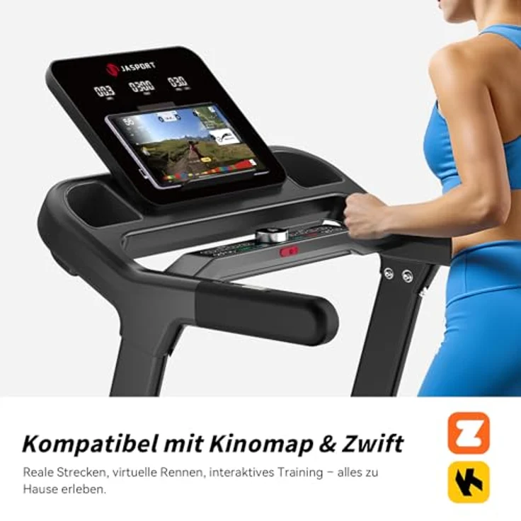 JASPORT L8 Elektrisches Laufband klappbar, 4.0 PS DC-Motor, bis 22 km/h, 0–20% Steigung, 70 Programme, LED-Display, Bluetooth-Lautsprecher, 1450×480 mm Lauffläche, maximal 120 kg – Bild 5