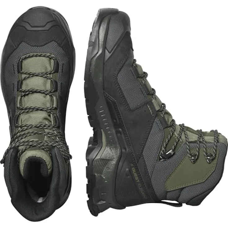 Salomon Quest Element GTX, Herren Wanderschuhe mit Gore-Tex-Membran und robuster Gummisohle, Schwarz/Deep Lichen Green (41 1/3) – Bild 5