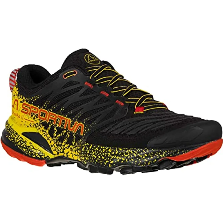 La Sportiva Akasha II, Laufschuhe für Erwachsene mit Cushion Platform™, Dynamic ProTechTion™ und FriXion® Red-Sohle, schwarz, Größe 41.5