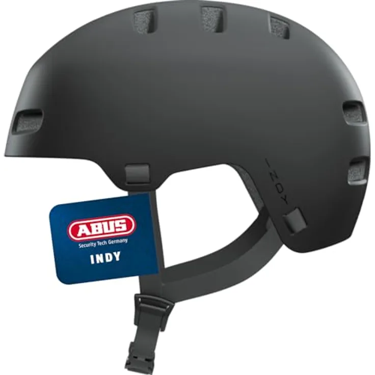 ABUS INDY Fahrradhelm, Dirt-Helm mit optimierter Stoßdämpfung für Dirt, Skate, Slope und MTB, Größe S, Schwarz