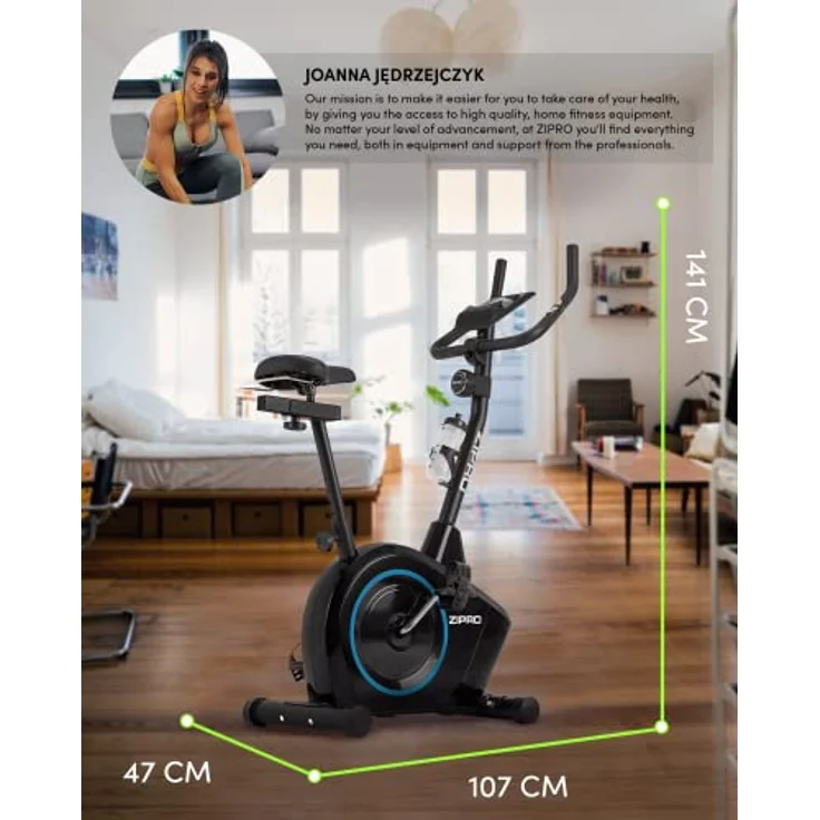 Zipro Heimtrainer Fahrrad Boost, Ergometer Fitnessbikes, Magnetisches Fahrradtrainer, Ergometer Fahrrad bis 120kg, Indoor Bike, Trainingsfahrrad für zuhause, Fahrradergometer Batteriebetrieben – Bild 2