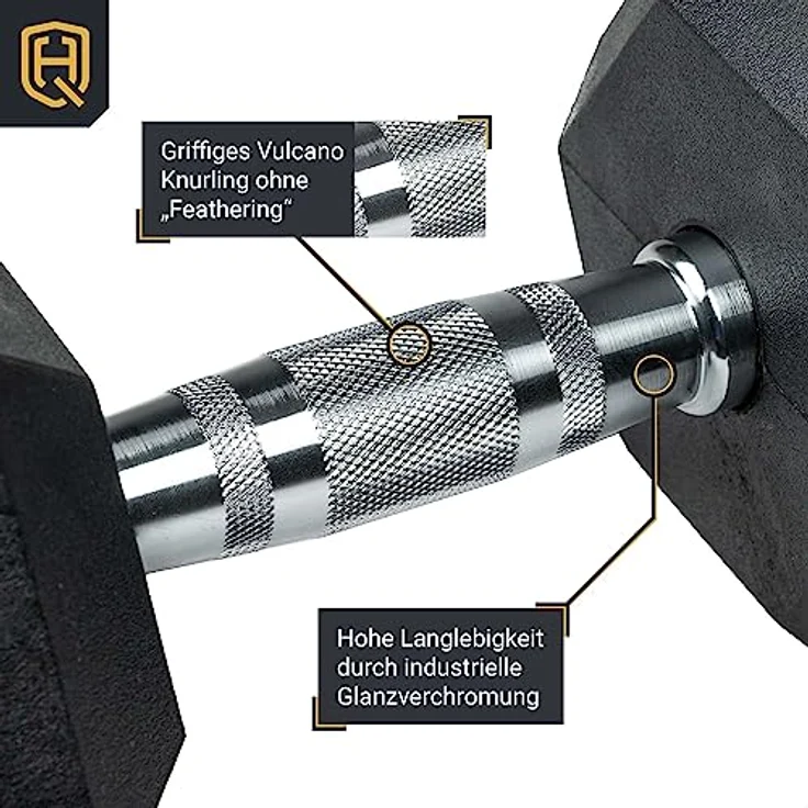 HQ Germany® Hexagon Hanteln | 2.5-37.5kg | Starter-Sets | ±1,5% Gewichtstoleranz, Gewicht:2x 02.5KG – Bild 3