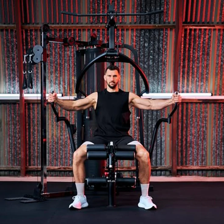 HAMMER Kraftstation Autark 6000 ´26, Studio-Trainingsturm mit 100 kg Gewichteblock, höhenverstellbarem Kabelzug und flexiblen Push & Pull-Modul – Bild 2