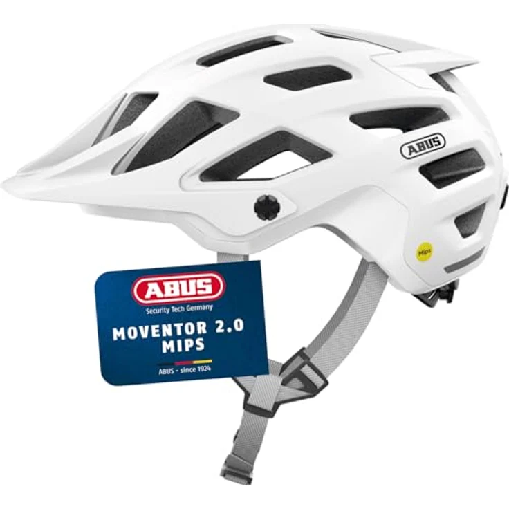 ABUS MTB-Helm Moventor 2.0 MIPS, komfortabler All-Mountain-Helm mit optimaler Ventilation und Schutz, Weiß, S – Bild 1