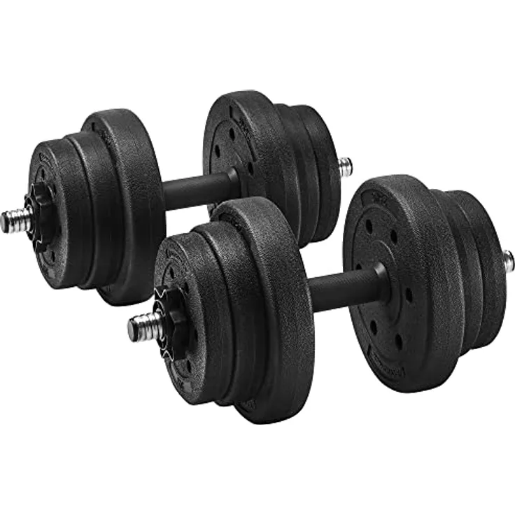 SONGMICS Hanteln 2er Set, Kurzhanteln, 2 x 10 kg, für Männer und Frauen, Fitness, Gewichtheben für Zuhause, Fitnessstudio, schwarz SYL20HV1