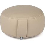Bodhi Meditationskissen Rondo ECO | Yogakissen mit Bio Dinkelfüllung | Bezug aus 100% Baumwolle | Waschbarer Bezug mit praktischer Trageschlaufe | Höhe 20 cm (Light Taupe)